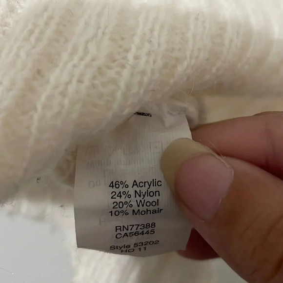 J. Crew Wool/Mohair Turtleneck Sweater Women M Cream Ivory Sheer Knit Preppy - Picture 4 of 4